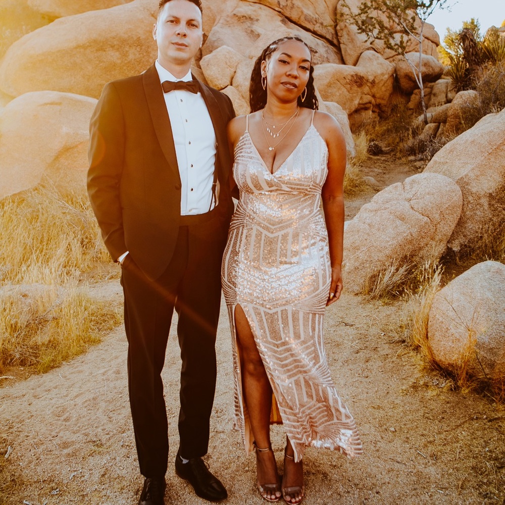 Sequin Evening Gown. Solid Gold. - image 2